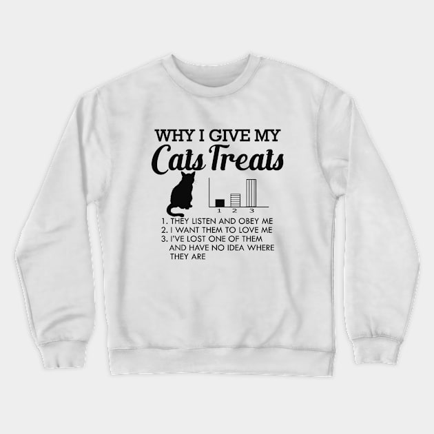 Cat - Why I give my cats treats Crewneck Sweatshirt by KC Happy Shop